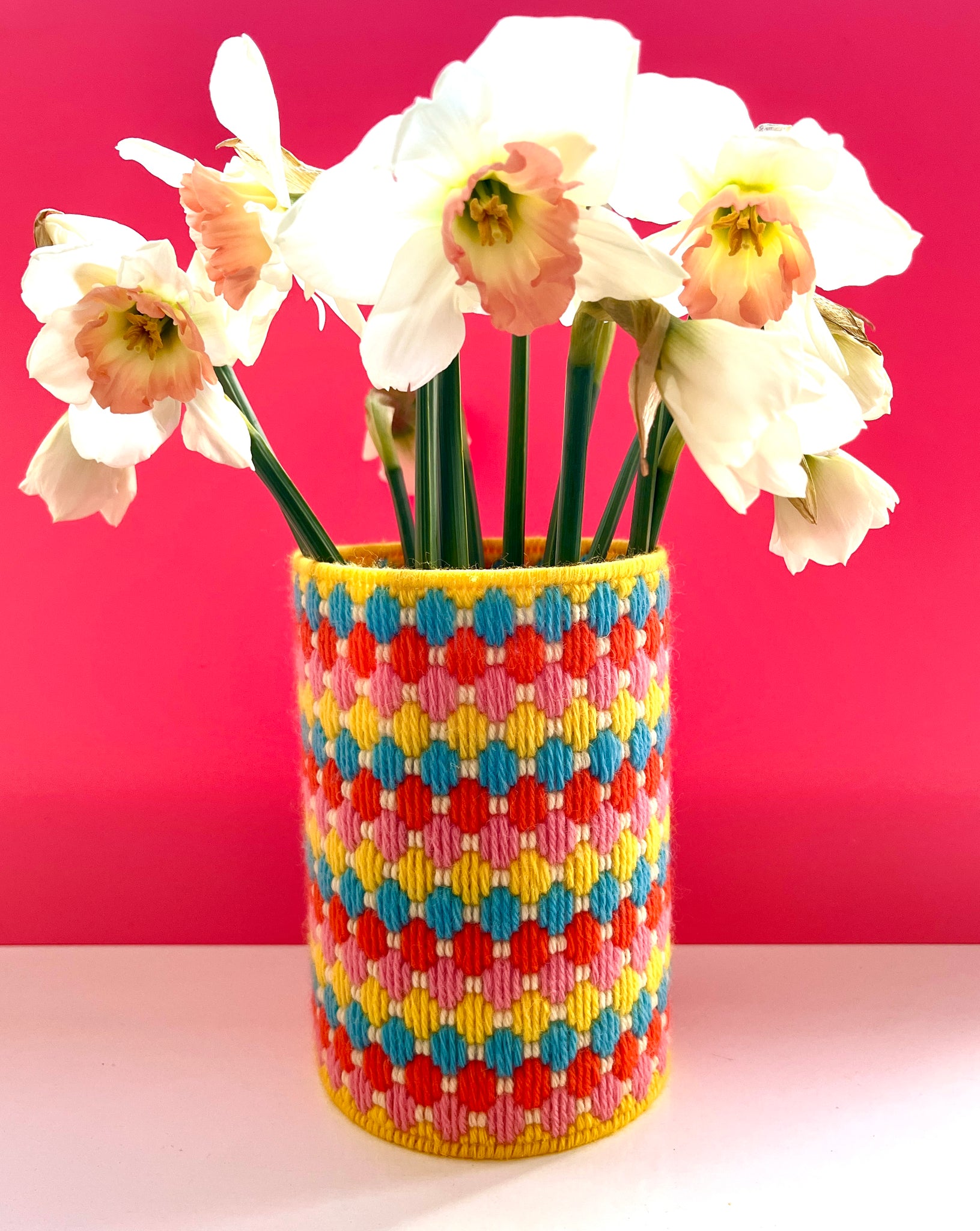 Learn how to make this Bargello Embroidered Pot Holder