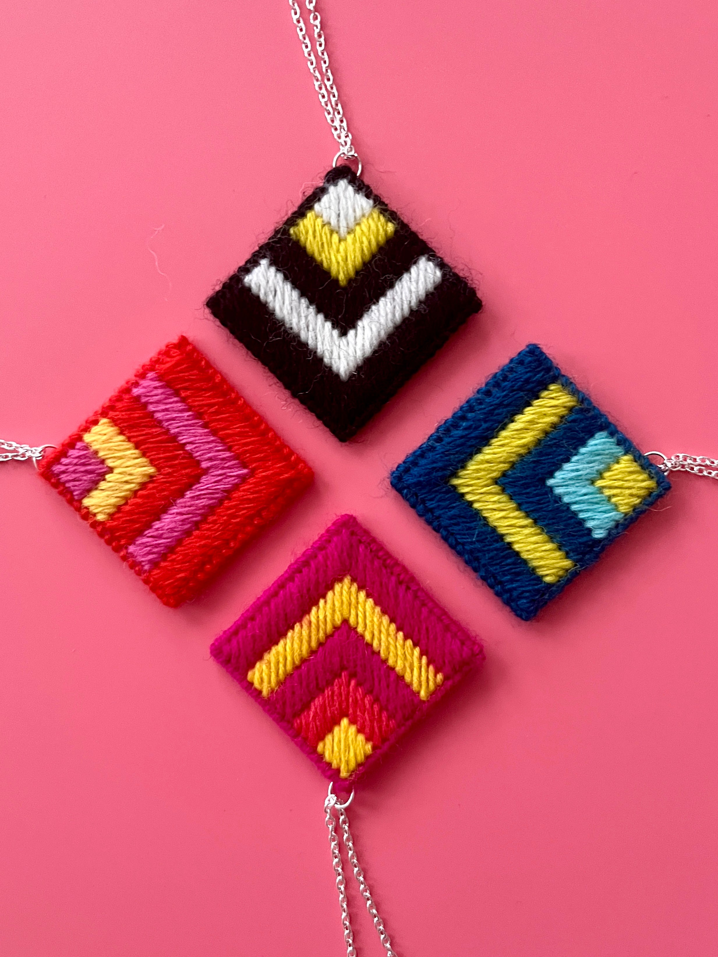 Make A Bargello Embroidered Festival Necklace at Carry on Crafting