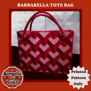 Barbarella Tote Bag Bargello Embroidery A4 Printed Pattern
